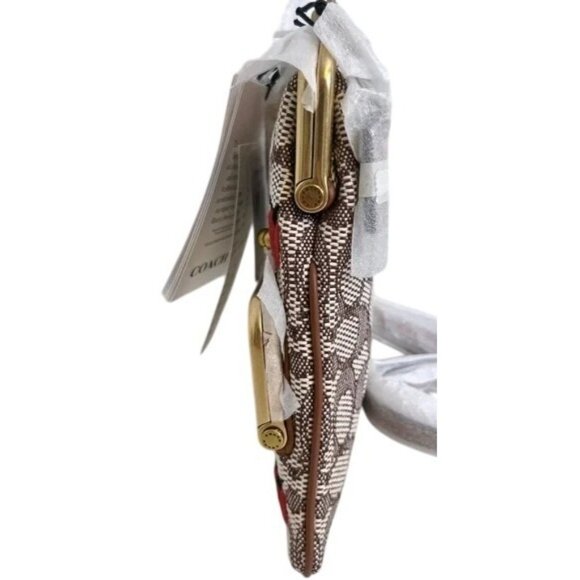 SOLD!!! Coach Double Frame Kisslock Bonnie Cashin Crossbody Jacquard Ladybugs - Picture 10 of 12